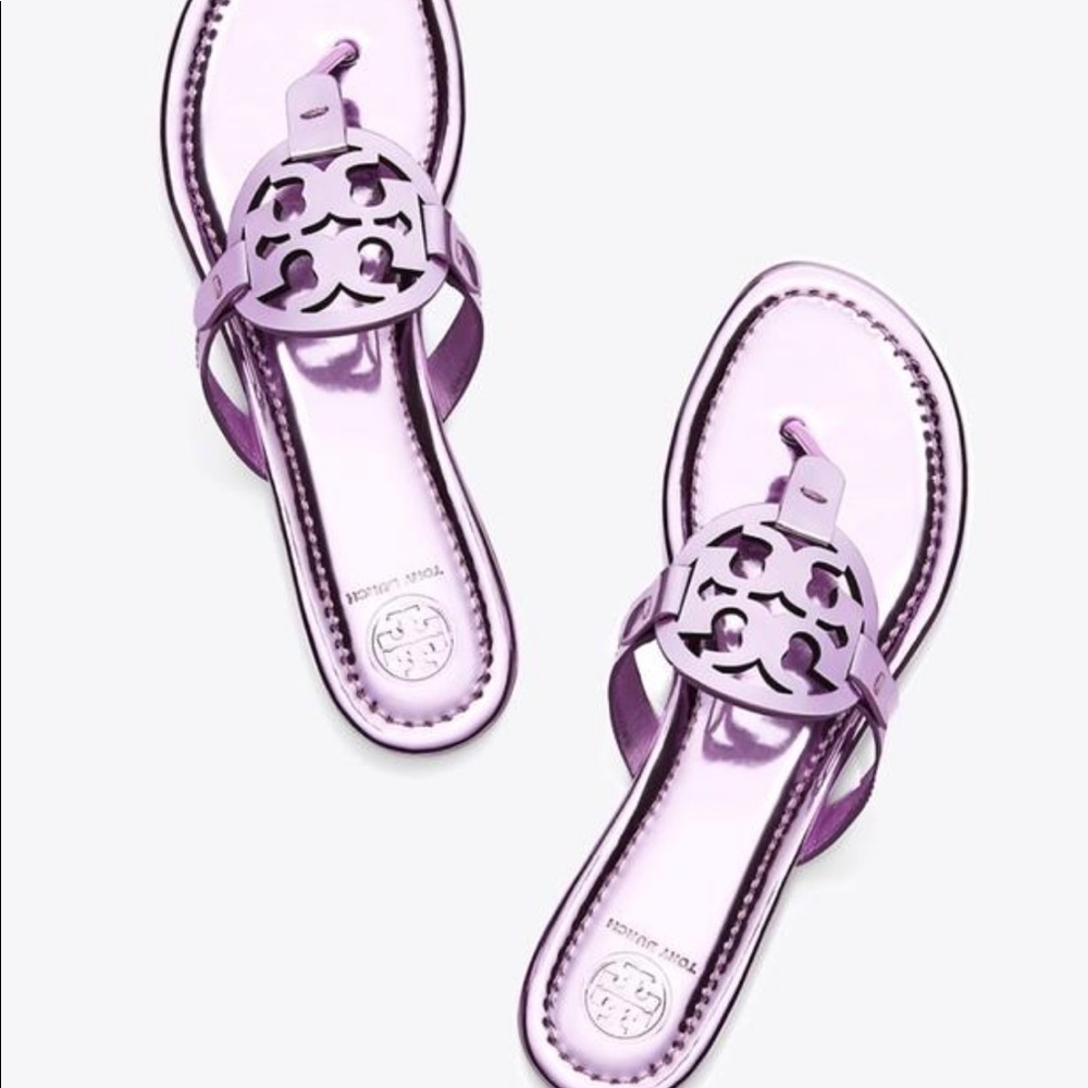Metallic Tory Burch Miller Sandals (need touch up)